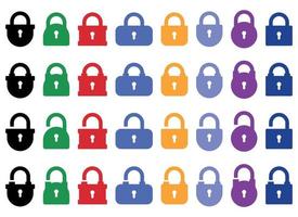 Opened and closed padlock icon in flat style. Lock vector illustration. Security check sign