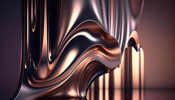 A metallic abstract wavy liquid background technology photo