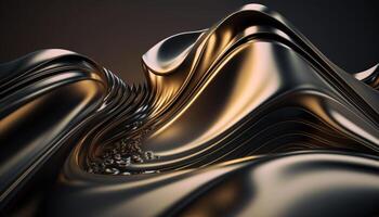 A metallic abstract wavy liquid background technology photo