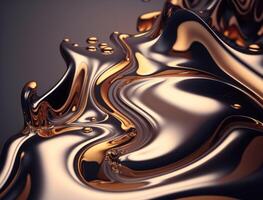 A metallic abstract wavy liquid background technology photo