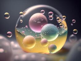 Colorful balls Dynamic liquid shapes background created with technology photo