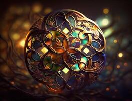 Ethnic celtic ornaments Esoteric vegetal background created with technology photo