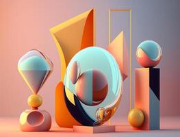Abstract image featuring a combination of organic and geometric shapes dynamic and energetic background created with technology photo