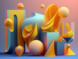 Abstract image featuring a combination of organic and geometric shapes dynamic and energetic background created with technology photo