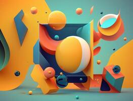 Abstract image featuring a combination of organic and geometric shapes dynamic and energetic background created with technology photo