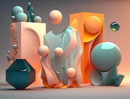 Abstract image featuring a combination of organic and geometric shapes dynamic and energetic background created with technology photo