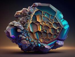 Beautiful hexagonal background natural gemstone technology photo