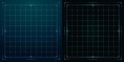 HUD grid tech interface, futuristic data screen vector