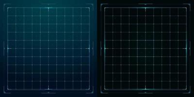 HUD grid tech interface, futuristic data screen vector