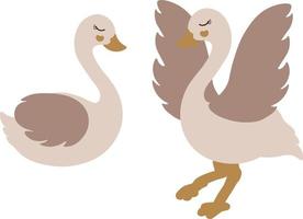 Swan cartoon in transparent background vector