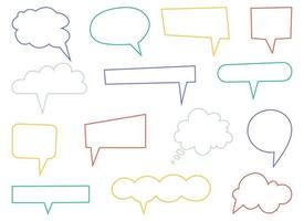 Speech bubble collection in flat style vector illustration isolated on white