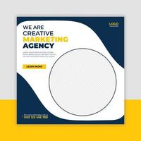 Digital marketing agency and corporate social media post template vector