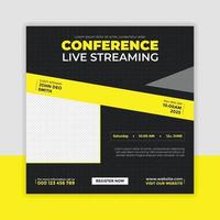 Digital marketing live webinar social media post template vector