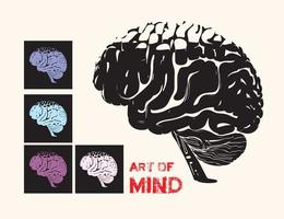 Exploring Brain Anatomy Abstract Brain Silhouette Illustration for Creative Brainstorming vector