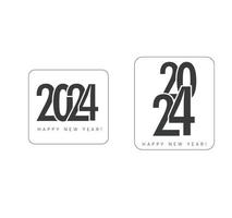 2024 labels. Set of 2024 Happy New Year logo text design. 2024 number design. Collection of 2024 Happy New Year symbols. Vector labels for new year symbols.