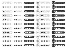 Star rating review from zero to five. Customer review or feedback set vector illustration