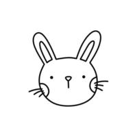 Cute bunny isolated on white background. Vector hand-drawn illustration in doodle style. Perfect for Easter designs, cards, logo, decorations.