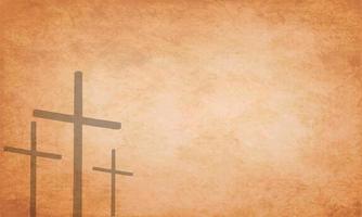 Christian crosses. Doodle sketch illustration on brown grunge background vector