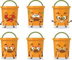 Halloween bucket cartoon character with nope expression vector