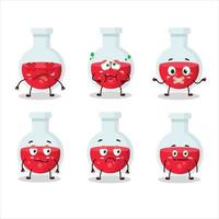 Red potion cartoon character with nope expression vector