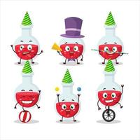 Cartoon character of red potion with various circus shows vector