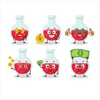 Red potion cartoon character with cute emoticon bring money vector