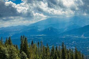 landscape of the Tatra Mountains and on a warm summer cloudy holiday day photo