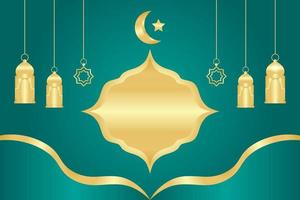 Minimalist Background With Gold Islamic Element Design vector