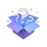 Mystery box 3D illustration png