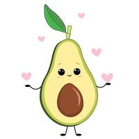 vector illustration of half avocado with heart