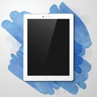 3D White Tablet Computer Mockup vector