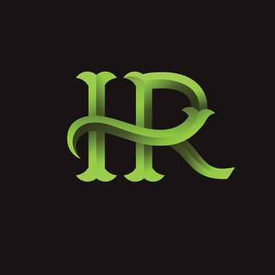 Vintage Interlocking Monogram initial letter HR