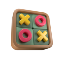 Tic tac toe board game 3D illustration png