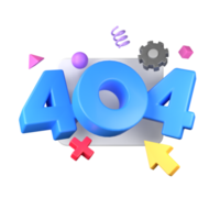 404 error page not found 3D illustration png