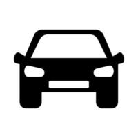 coche o vehículo frente ver plano icono en blanco antecedentes. vector