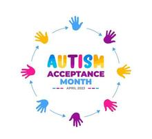 Autism Acceptance Month background for banner design template celebrate in april. vector