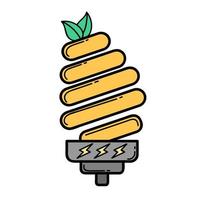 Icon. Energy saving light bulb. Green energy. Ecology. Eco style. Green. Clean planet. vector