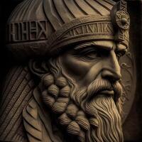 enki enlil Sumerian ancient statue close up face image photo