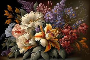 beautiful colorful flowers bouquet image photo