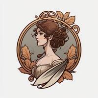 logo cel shading cute style art nouveau image photo