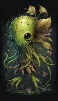 cutest and joyful tropicalpunk cthulhu image photo