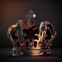 Rey cabeza hermosa corona en oscuro antecedentes foto