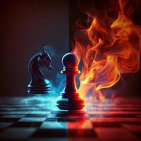 Versus or VS battle chessboard dark and fi- Generted by photo