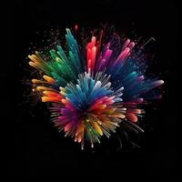 Colorful firework on black background photo