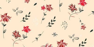 Seamless floral pattern in vector. Abstract art flower design. Find fill pattern on swatches vector