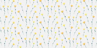 Abstract yellow tulips seamless pattern. Aesthetic cute style design. Find fill pattern on swatches vector