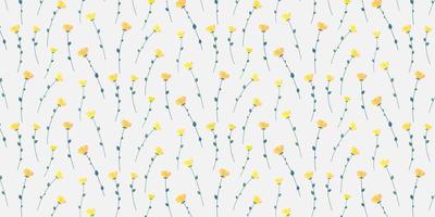 Abstract yellow tulips seamless pattern. Aesthetic cute style design. Find fill pattern on swatches vector