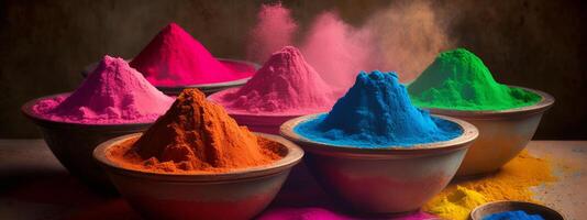 Powder Colors Holi Colors Image photo