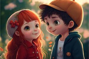 Cute girl cartoon Wallpaper Download