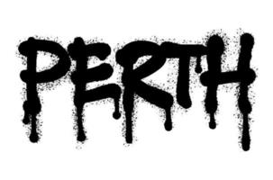 Perth word typography graffiti art black spray paint isolated on white vector